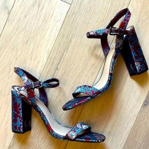 Gianni Bini Red and Blue Patterned Heels